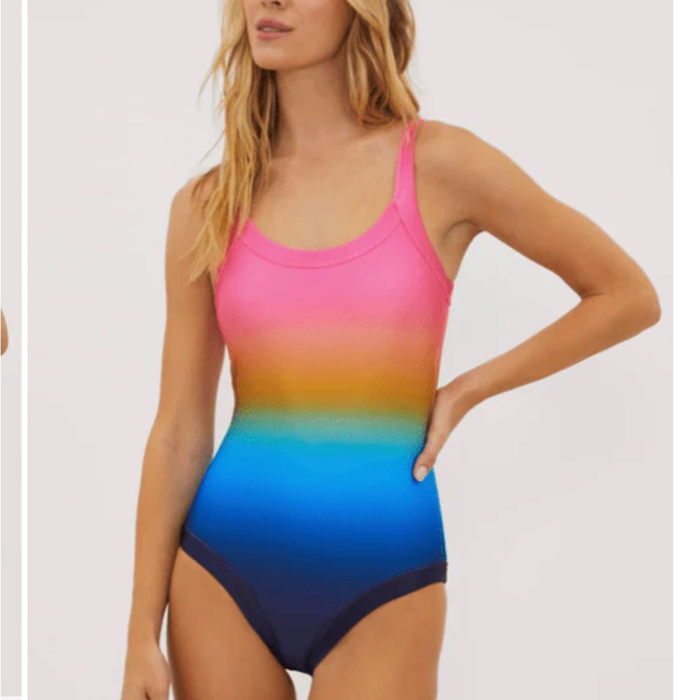 Beach Riot Pink and Blue Gradient One Piece - Picture 6 of 6